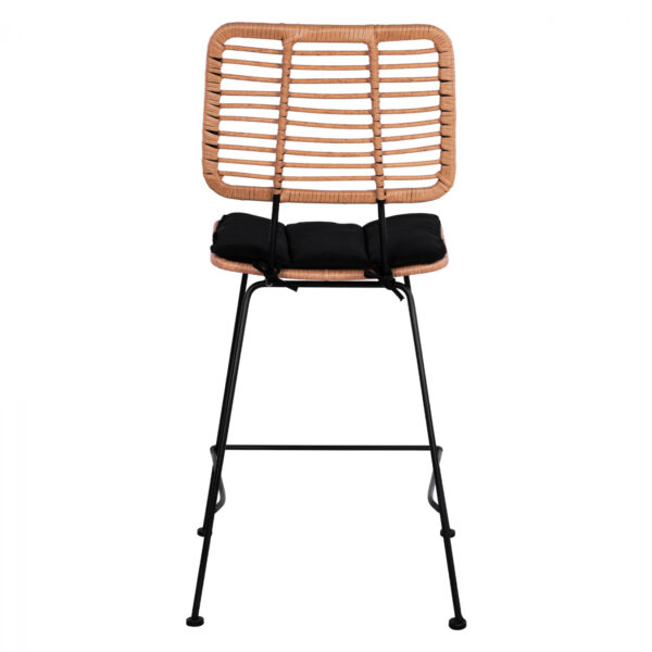 ΣΚΑΜΠΟ ΜΕΣΑΙΟΥ ΥΨΟΥΣ ALLEGRA HM5644 ΜΕΤΑΛΛΙΚΟ ΜΕ WICKER ΣΕ ΜΠΕΖ ΑΠΟΧΡΩΣΗ 55x56x107 εκ. (x1) - Image 6