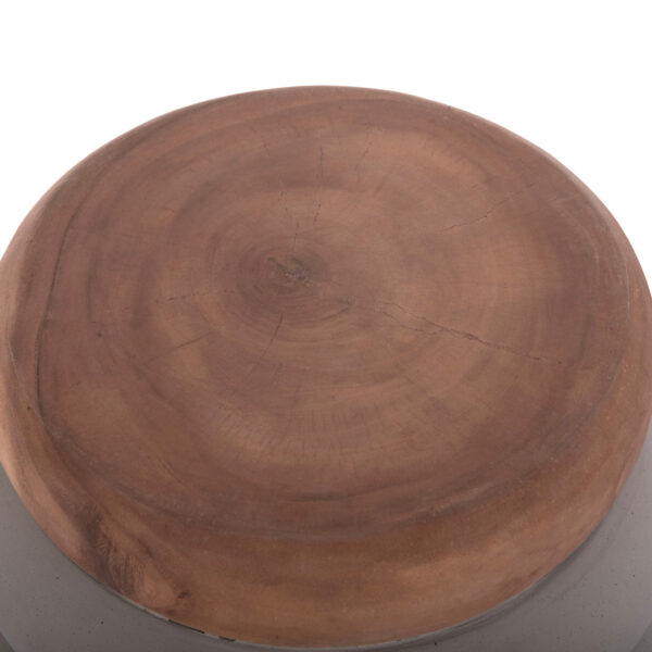 ΤΡΑΠΕΖΙ ΒΟΗΘΗΤΙΚΟ PUFFAT HM18172.03 FIBER CEMENT ΓΚΡΙ- ΞΥΛΟ TEAK TOP Φ45x46Υεκ. (x1) - Image 5