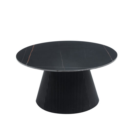 ΤΡΑΠΕΖΙ ΣΑΛΟΝΙΟΥ DUNCAN HM18022.01 ΚΕΡΑΜΙΚΟ TOP-MDF ΒΑΣΗ-ΜΑΥΡΟ Φ80x41Υεκ. (x1)