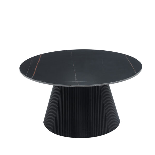 ΤΡΑΠΕΖΙ ΣΑΛΟΝΙΟΥ DUNCAN HM18022.01 ΚΕΡΑΜΙΚΟ TOP-MDF ΒΑΣΗ-ΜΑΥΡΟ Φ80x41Υεκ. (x1)