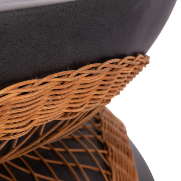ΤΡΑΠΕΖΙ ΣΑΛΟΝΙΟΥ ΣΤΡΟΓΓΥΛΟ ANNA HM18157.01 FIBER CEMENT ΣΕ ΜΑΥΡΟ-ΦΥΣΙΚΟ RATTAN--Φ92x44.5Υεκ. (x1) - Image 7