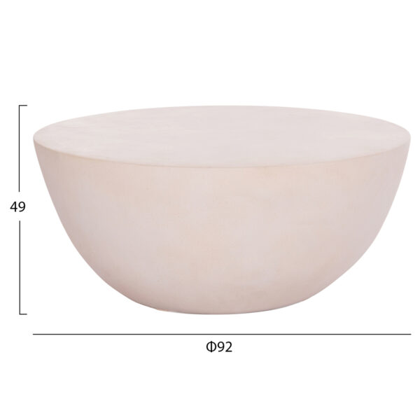 ΤΡΑΠΕΖΙ ΣΑΛΟΝΙΟΥ ΣΤΡΟΓΓΥΛΟ ALLAN HM18162.02 FIBER CEMENT ΣΕ ΑΝΟΙΧΤΟ ΜΠΕΖ--Φ92x49Υεκ. (x1) - Image 10
