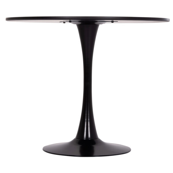 ΤΡΑΠΕΖΙ ΣΤΡΟΓΓΥΛΟ BROLIN HM18141.02 MDF TOP-ΒΑΣΗ ΜΕΤΑΛΛΙΚΗ--ΜΑΥΡΟ Φ90x73Υεκ (x1) - Image 3