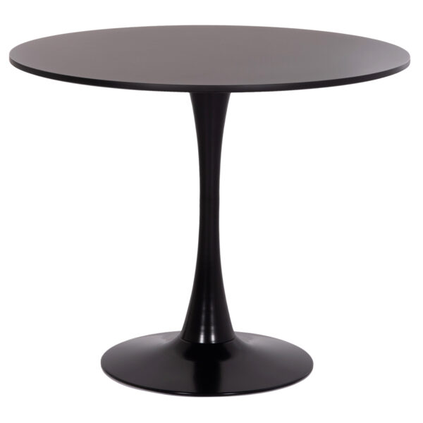 ΤΡΑΠΕΖΙ ΣΤΡΟΓΓΥΛΟ BROLIN HM18141.02 MDF TOP-ΒΑΣΗ ΜΕΤΑΛΛΙΚΗ--ΜΑΥΡΟ Φ90x73Υεκ (x1) - Image 4
