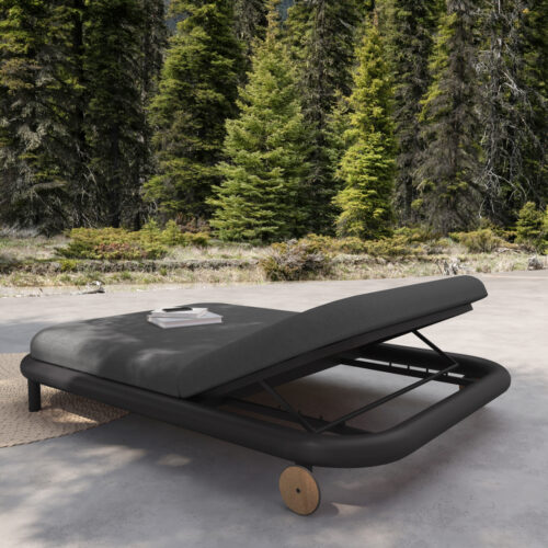 DAYBED ΔΙΠΛΟ ΣΕΙΡΑ EUTOPIA SM6238.01 ΣΚΟΥΡΟ ΓΚΡΙ ΑΛΟΥΜΙΝΙΟ & OLEFIN 212x155x38Υεκ. (x1)