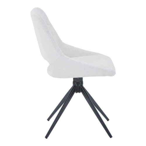 Καρέκλα περιστρεφόμενη Luciano I pakoworld σε κρεμ ύφασμα-πόδι μεταλλικό μαύρο 52.5x54x85εκ (x1)