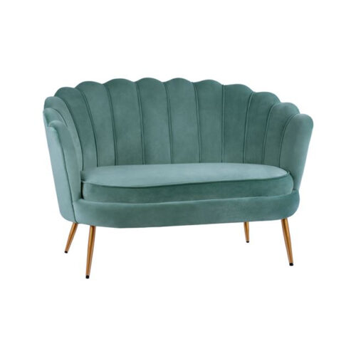 ΚΑΝΑΠΕΣ 2ΘΕΣΙΟΣ COQUILLE HM8627.07 ΑΠΟ ΦΥΣΤΙΚΙ ΒΕΛΟΥΔΟ ΜΕ ΧΡΥΣΑ ΠΟΔΙΑ 130x81x86Υ εκ. (x1)