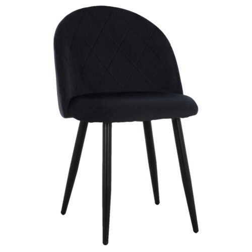 ΚΑΡΕΚΛΑ ODED ΜΕ ΜΕΤΑΛΛΙΚΑ ΜΑΥΡΑ ΠΟΔΙΑ & ΒΕΛΟΥΔΟ ΜΑΥΡΟ HM8731.14 45x52x77 εκ. (x4)