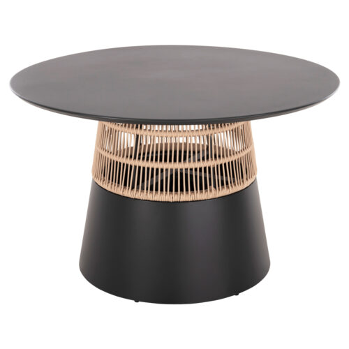 ΤΡΑΠΕΖΙ ΣΤΡΟΓΓΥΛΟ SAEID HM6106.01 ΑΝΘΡΑΚΙ ΑΛΟΥΜΙΝΙΟ-ΜΠΕΖ ΣΧΟΙΝΙ Φ120x75Υεκ. (x1)