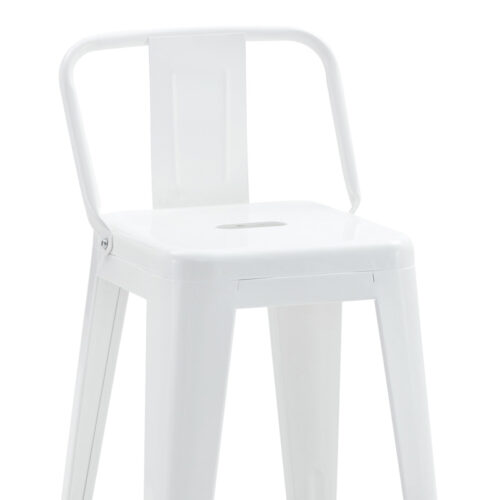 Σκαμπό μπαρ μεσαίου ύψους με πλάτη Utopia pakoworld μέταλλο σε λευκή απόχρωση 42x42x86εκ (x1)