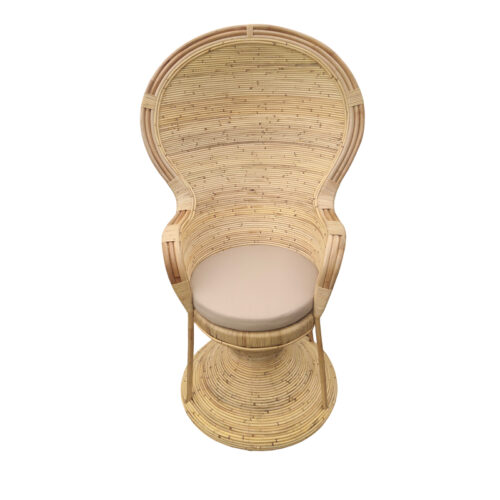 Πολυθρόνα Rea Inart με μπεζ μαξιλάρι-φυσικό rattan 92x75x140εκ (x1)