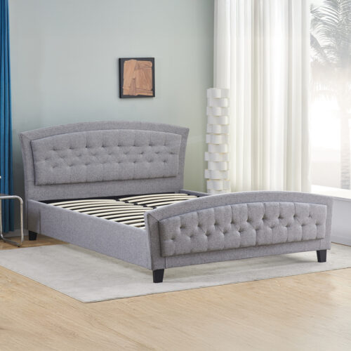 Κρεβάτι Camaro pakoworld ύφασμα σε γκρι απόχρωση160x200εκ (x1)