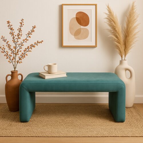 Σκαμπό Gagga Inart βελούδο σε πράσινη απόχρωση 110x40x45εκ (x1)