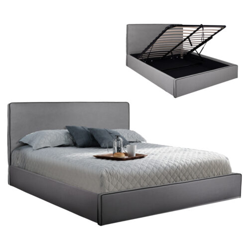 ΚΡΕΒΑΤΙ ALLIE HM584.01 160x200 εκ. ΜΕ ΑΠΟΘΗΚΕΥΤΙΚΟ ΧΩΡΟ ΓΚΡΙ ΥΦΑΣΜΑ (x1)