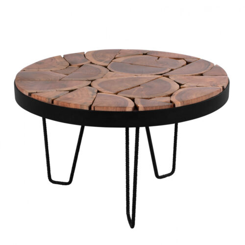 ΤΡΑΠΕΖΙ ΣΑΛΟΝΙΟΥ TIMOTHY ΑΠΟ ΜΑΣΙΦ ΞΥΛΟ ΑΚΑΚΙΑΣ Φ73x45Υεκ.HM8366.11 (x1)