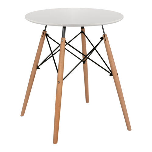 ΤΡΑΠΕΖΙ MINIMAL ΣΤΡΟΓΓΥΛΟ HM0060.01 ΛΕΥΚΟ ΧΡΩΜΑ MDF-ΠΟΔΙΑ ΟΞΙΑΣ ΦΥΣΙΚΟ Φ60Χ72Υεκ. (x1)