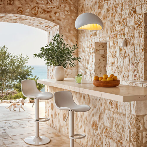 Σκαμπό μπαρ Walden pakoworld PP λευκό (x1)