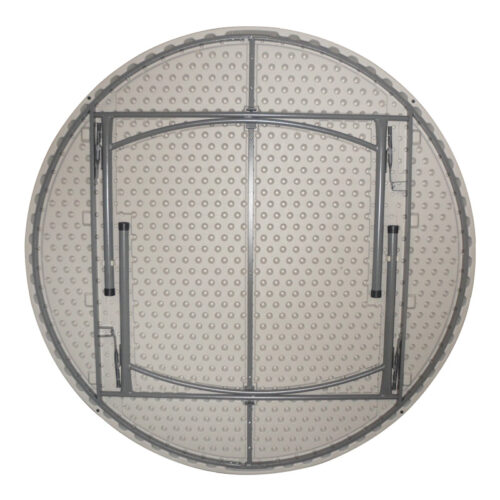 Τραπέζι βαλίτσα catering Comfort pakoworld πτυσσόμενο στρόγγυλο σε λευκή απόχρωση Φ180x74εκ (x1)