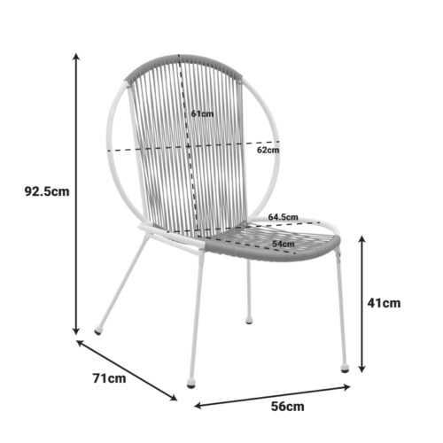 Καρέκλα Dapper pakoworld λευκό μέταλλο-pe φυσικό 64.5x71x92.5εκ (x1)