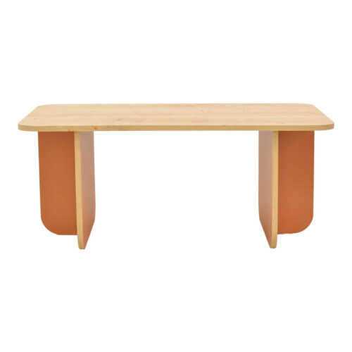 Τραπέζι Bοca pakoworld σε oak-κεραμιδί απόχρωση 100x60x42εκ (x1)