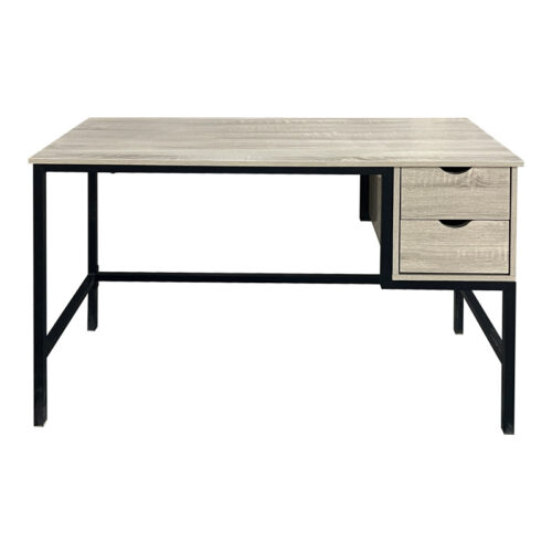 Γραφείο εργασίας Ramen pakoworld σε sonoma απόχρωση με μαύρα μεταλλικά πόδια 120x48x76εκ (x1)