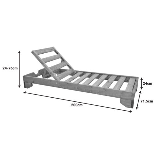 Ξαπλώστρα Fendy pakoworld ξύλο ελάτου σε φυσική απόχρωση 71.5x200x24εκ (x1)