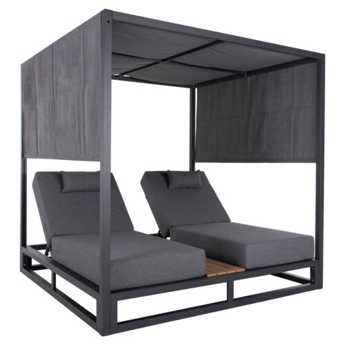 ΔΙΠΛΗ ΞΑΠΛΩΣΤΡΑ ΑΛΟΥΜΙΝΙΟΥ ΠΑΡΑΛΙΑΣ ΜΕ ΣΚΙΑΣΤΡΟ ΚΥΒΟΣ GALLANT HM6097.01 ΓΚΡΙ 2x2x2μ (x1)