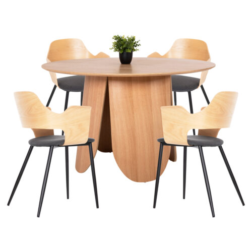 ΣΕΤ ΤΡΑΠΕΖΑΡΙΑ ΕΣΩΤ. ΧΩΡΟΥ 5ΤΜΧ HM11972 ΤΡΑΠΕΖΙ DENTY & 4 ΚΑΡΕΚΛΕΣ VELP(ΟΑΚ-ΓΚΡΙ) (x1)