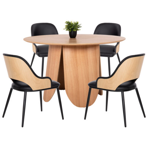 ΣΕΤ ΤΡΑΠΕΖΑΡΙΑ ΕΣΩΤ. ΧΩΡΟΥ 5ΤΜΧ HM11971 ΤΡΑΠΕΖΙ DENTY & 4 ΚΑΡΕΚΛΕΣ DELF(ΟΑΚ-ΜΑΥΡΟ) (x1)