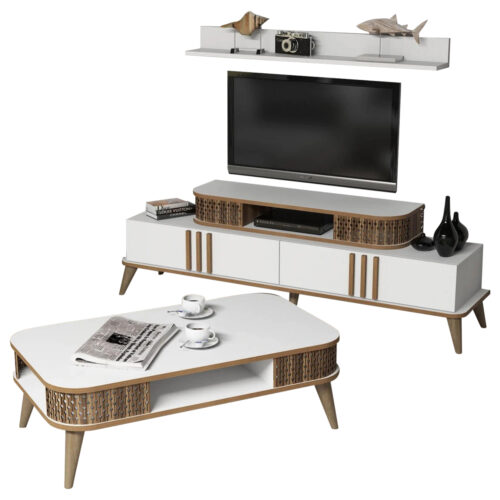 ΣΥΝΘΕΣΗ ΣΑΛΟΝΙΟΥ 2 ΤΜΧ ΛΕΥΚΟ & ΚΑΡΥΔΙ HM11848.03 (x1)