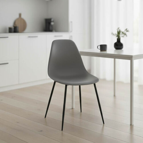 Καρέκλα Ballen pakoworld pp ανθρακί με μαύρα μεταλλικά πόδια 41.5x53x84.5εκ (x4)