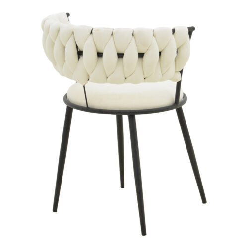 Πολυθρόνα Alkia I pakoworld ύφασμα σε εκρού απόχρωση- πόδι μαύρο μέταλλο 57x58.5x72εκ (x2)