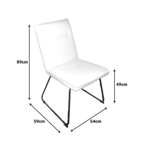 Καρέκλα Essential pakoworld ύφασμα μπεζ-πόδι μάυρο μεταλλικό 54x59x89εκ (x4)