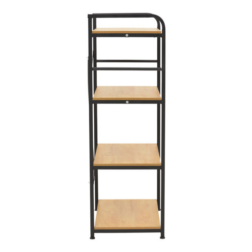 Ραφιέρα επιδαπέδια Depo pakoworld μέταλλο μαύρο-mdf σε oak απόχρωση 60x40x120εκ (x1)