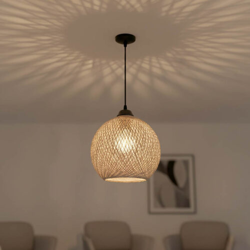 Φωτιστικό οροφής μονόφωτο PWL-0967 pakoworld Ε27 καφέ-μαύρο Φ23x22εκ (x1)