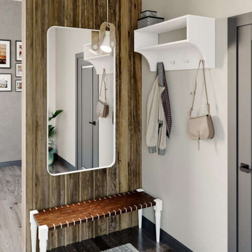 Κρεμάστρα Crosta pakoworld σε λευκή απόχρωση 80x28x40εκ (x1)