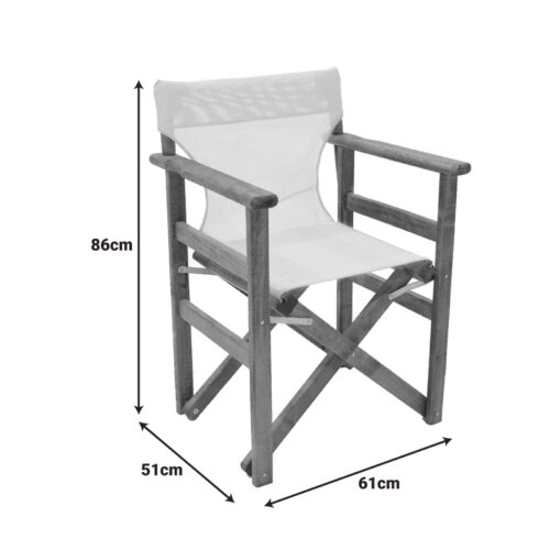Καρέκλα-πολυθρόνα σκηνοθέτη Retto pakoworld μασίφ ξύλο οξιάς καρυδί-πανί εκρού (x1)