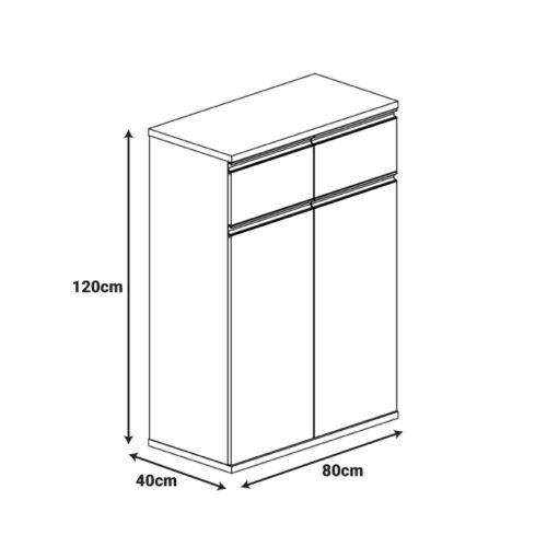 Ντουλάπι γραφείου επαγγελματικό Oscar pakoworld σε καρυδί-ανθρακί απόχρωση 80x40x120εκ (x1)