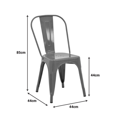 Καρέκλα Utopia pakoworld μέταλλο σε ανθρακί απόχρωση 44x44x85εκ (x1)