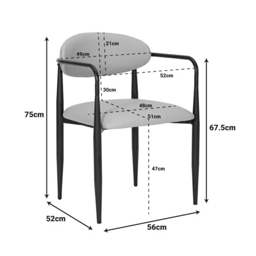 Πολυθρόνα Kalone pakoworld pu σε γκρι-μπεζ απόχρωση 56x55x78εκ (x2)