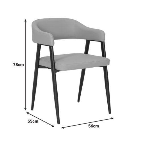 Πολυθρόνα Sezan pakoworld pu σε γκρι-μπεζ απόχρωση 56x55x78εκ (x2)