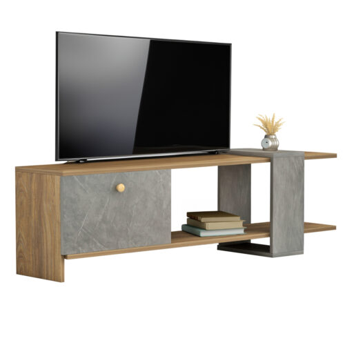 ΕΠΙΠΛΟ ΤΗΛΕΟΡΑΣΗΣ HENRIETTE HM8900.13 ΜΕΛΑΜΙΝΗ ΚΑΡΥΔΙ-STONE TEXTURE 120x28,5x39Υεκ. (x1)