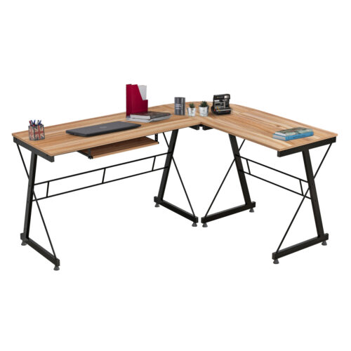 ΓΩΝΙΑΚΟ ΓΡΑΦΕΙΟ WALNUT ΕΠΙΦΑΝΕΙΑ ΜΕ ΜΕΤΑΛΛΙΚΟ ΣΚΕΛΕΤΟ HM2127.02 158Χ120Χ74εκ. (x1)