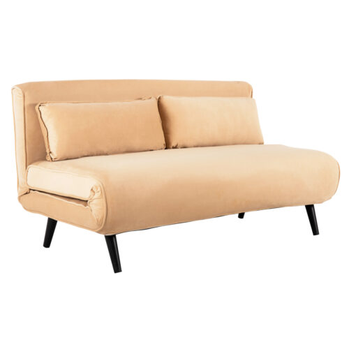 ΚΑΝΑΠΕΣ ΚΡΕΒΑΤΙ 2 ΑΤΟΜΩΝ ASMA HM3077.17 ΜΕ ΒΕΛΟΥΔΟ ΜΠΕΖ 140x80x77Yεκ. (x1)