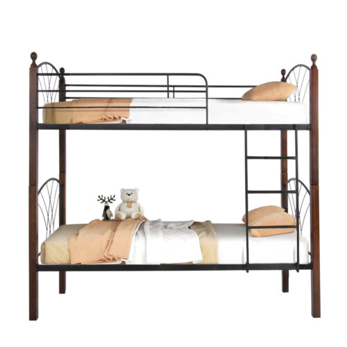 ΚΟΥΚΕΤΑ ΚΡΕΒΑΤΙ STOREY HM687 ΜΑΥΡΟ ΜΕΤΑΛΛΟ-ΚΑΡΥΔΙ RUBBERWOOD-ΓΙΑ ΣΤΡΩΜΑ 190x90εκ (x1)