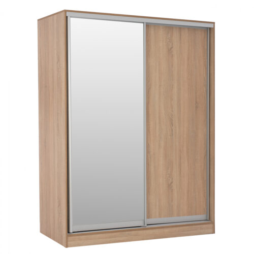 ΝΤΟΥΛΑΠΑ 2ΦΥΛΛΗ 180X60X210Υεκ. ΣΥΡΟΜΕΝΗ ΜΕ ΚΑΘΡΕΠΤΗ SONAMA OAK HM2437 (x1)