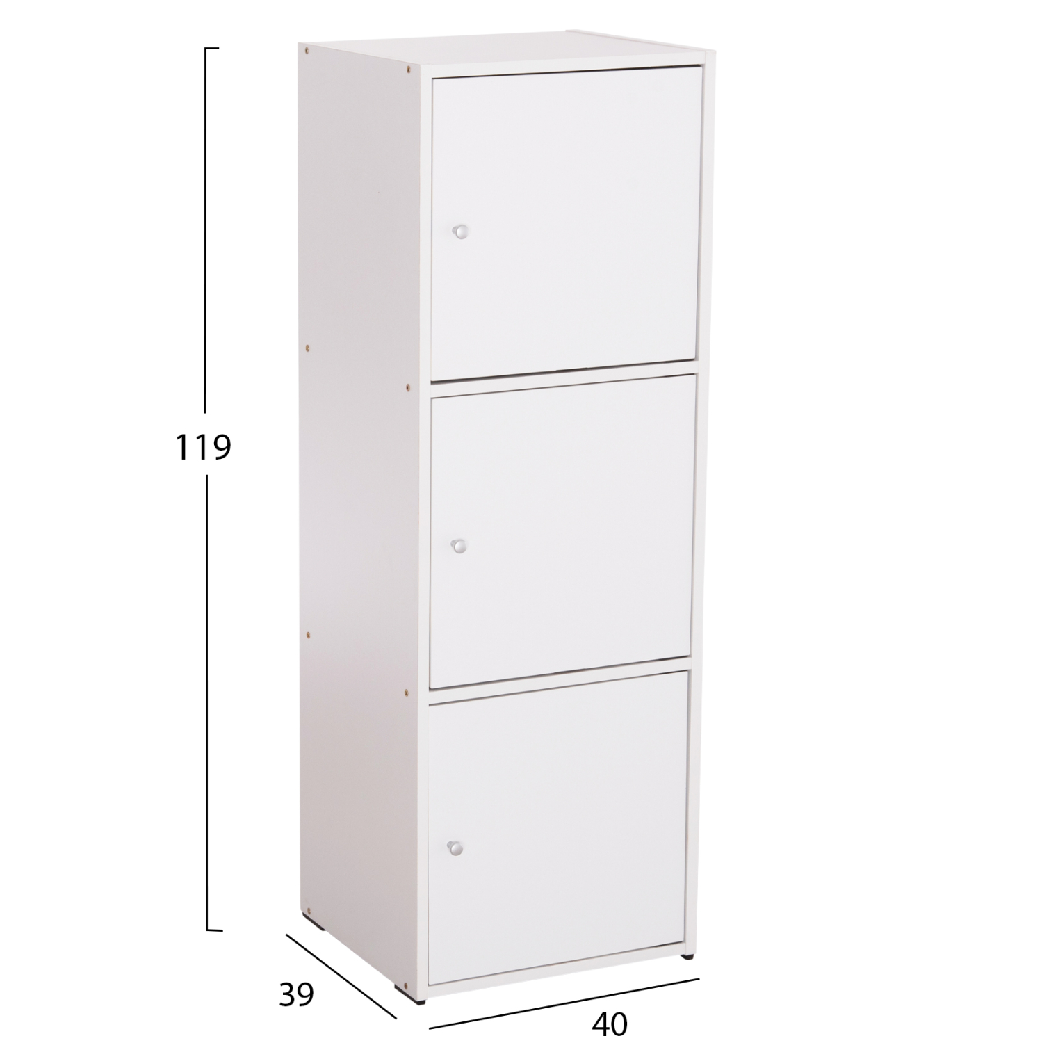 ΝΤΟΥΛΑΠΙ ΜΕ 3 ΑΠΟΘ. ΧΩΡΟΥΣ SORIANO HM9939.01 ΛΕΥΚΗ ΜΕΛΑΜΙΝΗ 40x39x119Υεκ. (x1) - Image 2