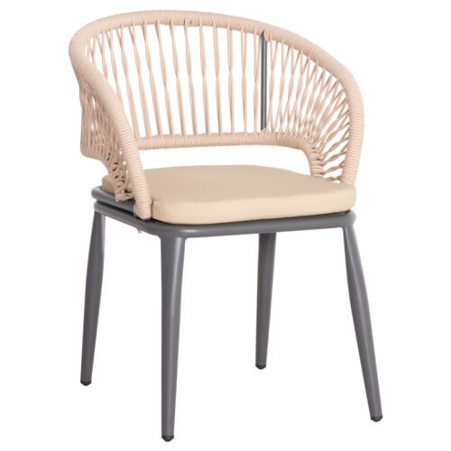 ΠΟΛΥΘΡΟΝΑ ΑΛΟΥΜΙΝΙΟΥ MAGNET HM6287.01 ΣΚΟΥΡΟ ΓΚΡΙ ΜΕ ΚΡΕΜ P.E.ΣΧΟΙΝΙ 59x61x81.5Υεκ (x4)