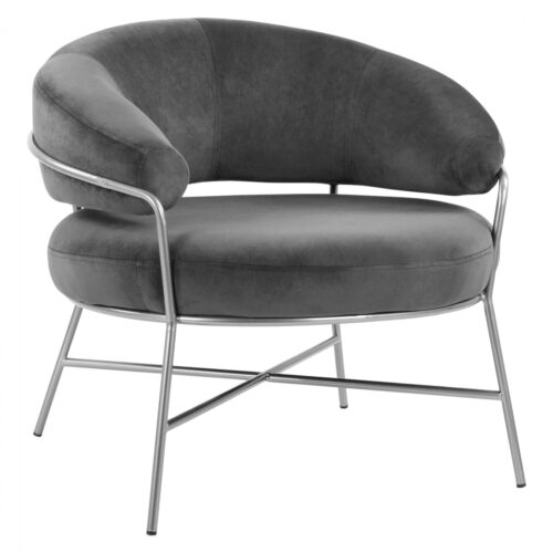 ΠΟΛΥΘΡΟΝΑ TRUDI HM8639.01 ΑΠΟ ΓΚΡΙ ΒΕΛΟΥΔΟ ΜΕ ΑΣΗΜΙ ΣΚΕΛΕΤΟ 83x75x76 εκ. (x1)