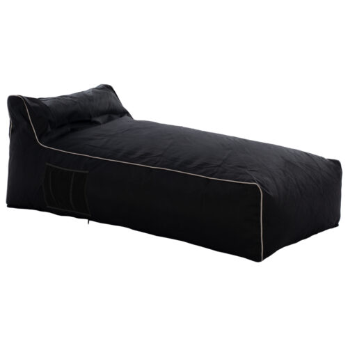 ΠΟΥΦ ΞΑΠΛΩΣΤΡΑ WADELIN HM5774.12 ΜΕ TEXTILINE ΜΑΥΡΟ ΚΑΙ ΛΕΥΚΟ ΡΕΛΙ 190x80x40-60Υ εκ. (x1)